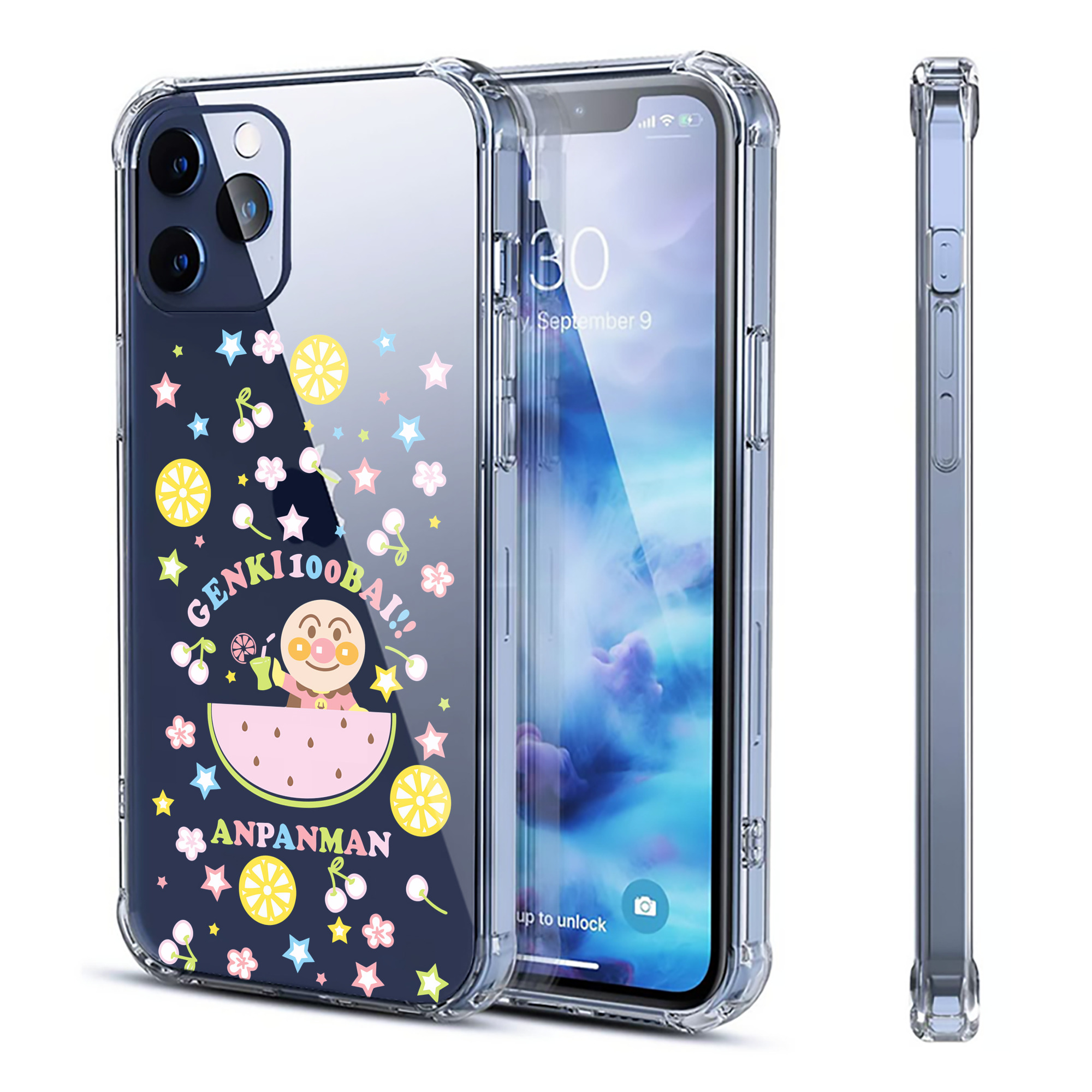（画像用） アンパンマン Anpanman 【iPhone 12シリーズ対応】透明スマホケース（クリアソフトケース）